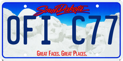 SD license plate 0FIC77