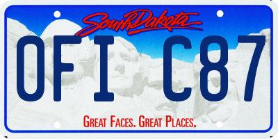 SD license plate 0FIC87