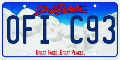 SD license plate 0FIC93