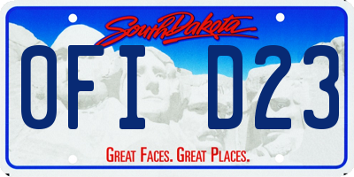 SD license plate 0FID23