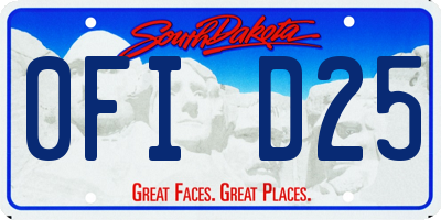 SD license plate 0FID25