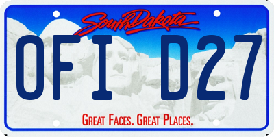 SD license plate 0FID27