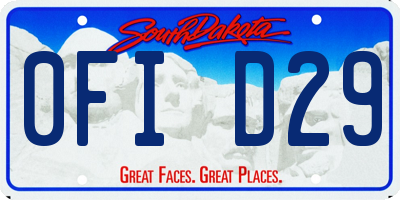 SD license plate 0FID29