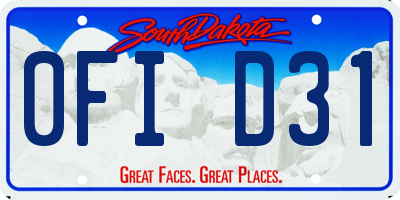 SD license plate 0FID31
