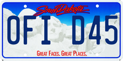 SD license plate 0FID45