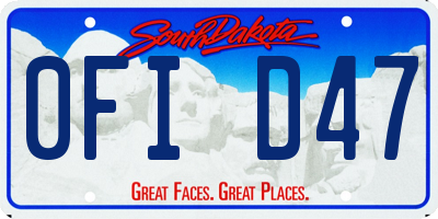 SD license plate 0FID47