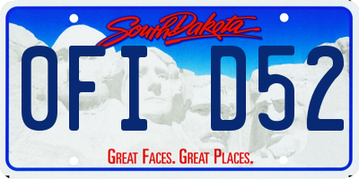 SD license plate 0FID52