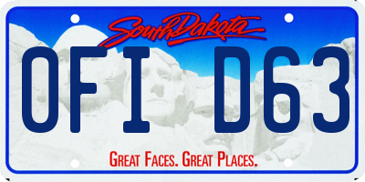 SD license plate 0FID63