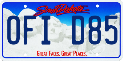SD license plate 0FID85