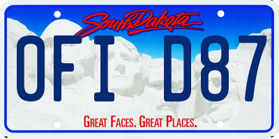 SD license plate 0FID87