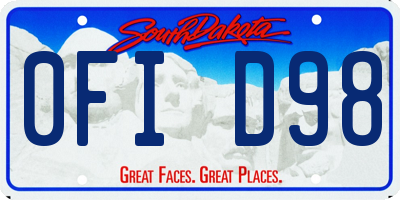 SD license plate 0FID98