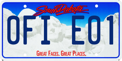 SD license plate 0FIE01