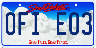 SD license plate 0FIE03