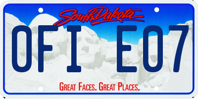 SD license plate 0FIE07