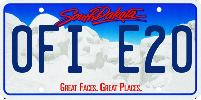 SD license plate 0FIE20