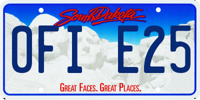 SD license plate 0FIE25