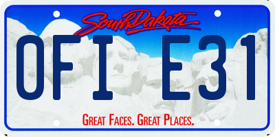 SD license plate 0FIE31