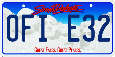 SD license plate 0FIE32
