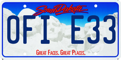 SD license plate 0FIE33