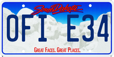 SD license plate 0FIE34