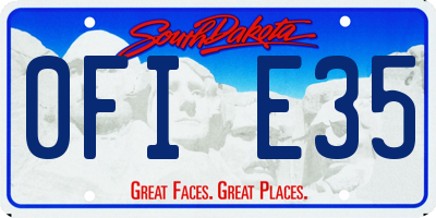 SD license plate 0FIE35