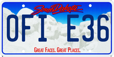 SD license plate 0FIE36