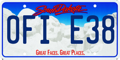 SD license plate 0FIE38