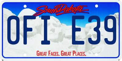 SD license plate 0FIE39