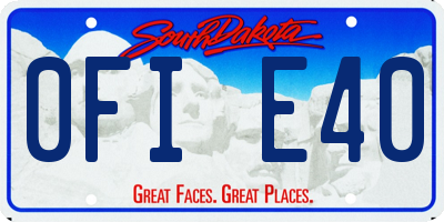 SD license plate 0FIE40