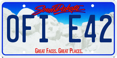 SD license plate 0FIE42