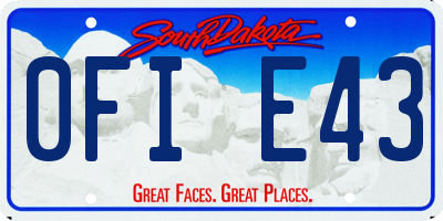 SD license plate 0FIE43