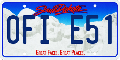 SD license plate 0FIE51