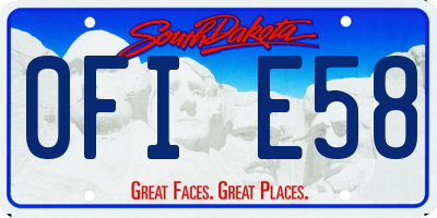 SD license plate 0FIE58