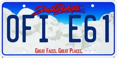 SD license plate 0FIE61