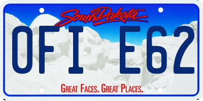 SD license plate 0FIE62