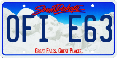 SD license plate 0FIE63