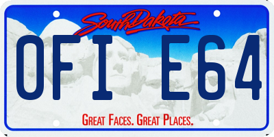 SD license plate 0FIE64