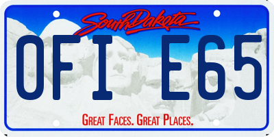 SD license plate 0FIE65