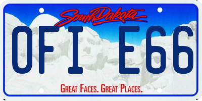 SD license plate 0FIE66