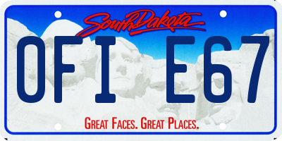 SD license plate 0FIE67