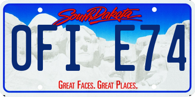 SD license plate 0FIE74