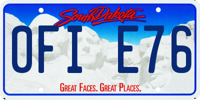 SD license plate 0FIE76