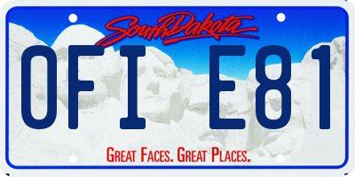 SD license plate 0FIE81