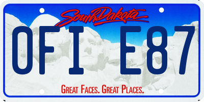 SD license plate 0FIE87