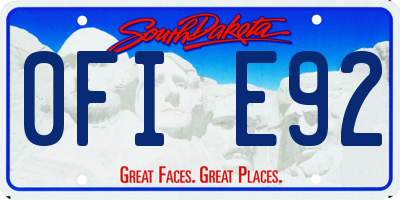 SD license plate 0FIE92