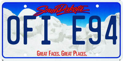 SD license plate 0FIE94