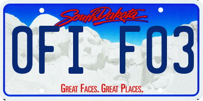 SD license plate 0FIF03