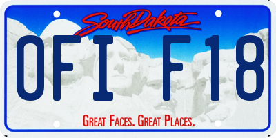 SD license plate 0FIF18