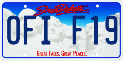 SD license plate 0FIF19