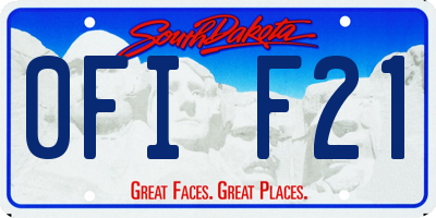 SD license plate 0FIF21